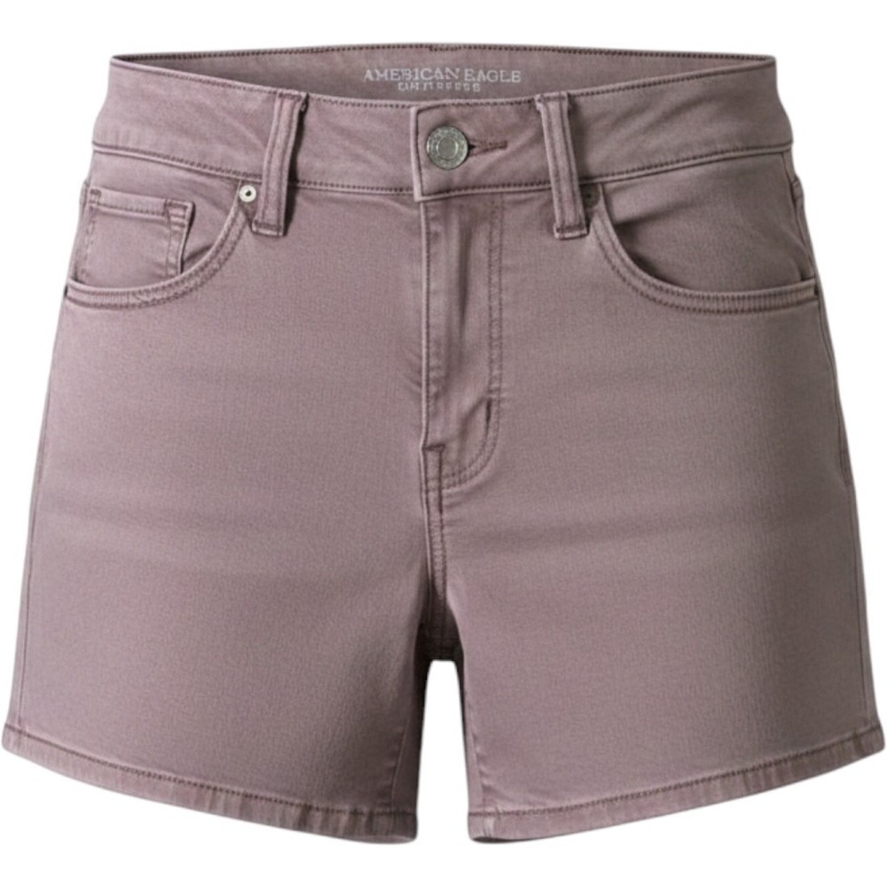 American Eagle Mauve Purple Denim Shorts 6 Stretch Mid Rise Casual Mom Jeans